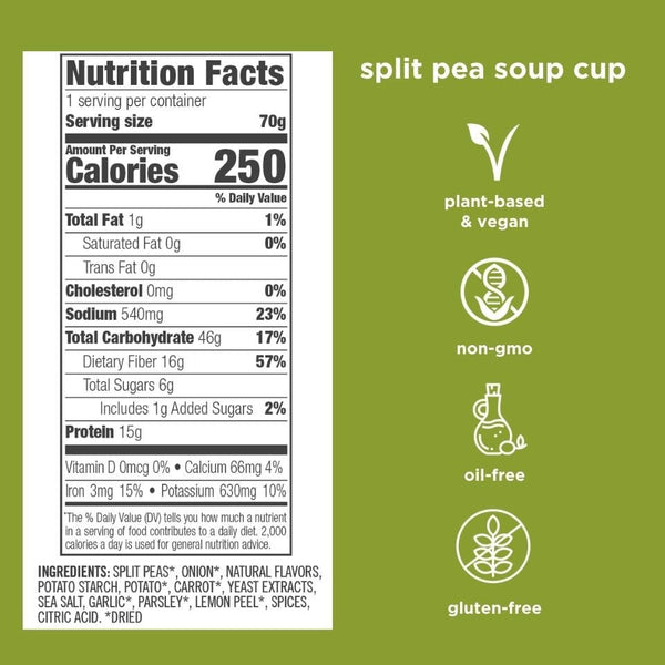 Delicious Split Pea Gluten-Free Soup Cup - Right Foods