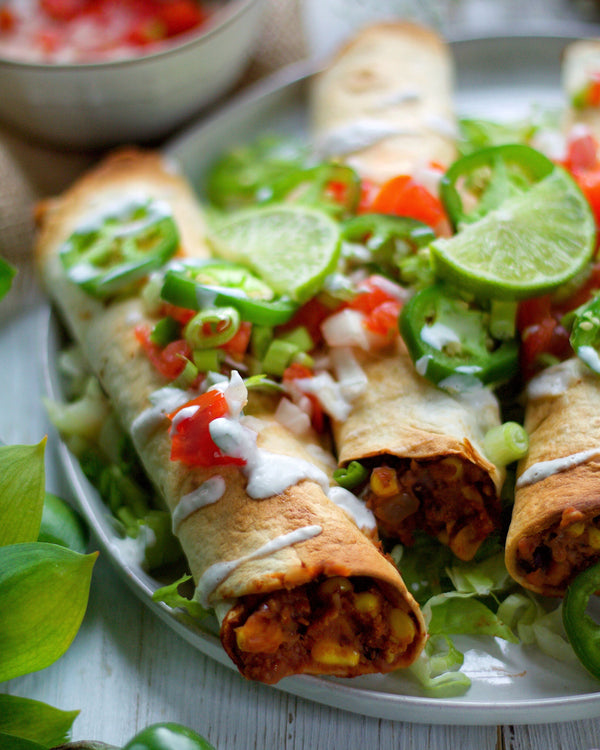 Giant Tortilla Soup Taquitos by Francesca of Plantifullybased