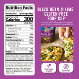 Black Bean & Lime Soup Cup nutrition panel