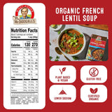 Nutrition Label Organic Lower Sodium French Lentil Soup  Dr. McDougall's Right Foods 