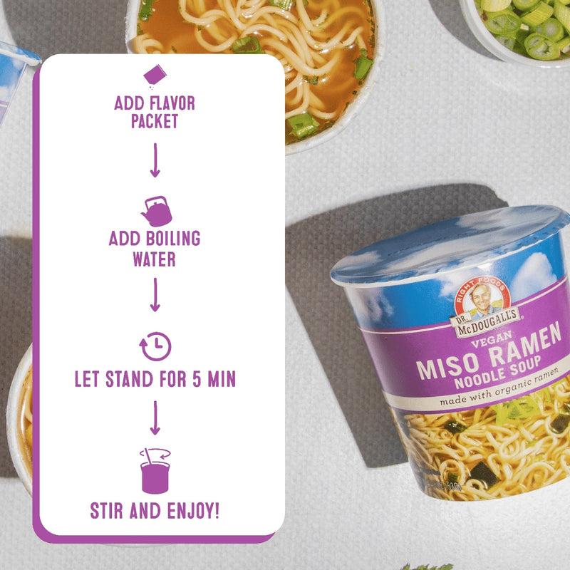 Miso Ramen Noodle Soup Cup- made with Organic Ramen Noodles  Dr. McDougall's Right Foods   