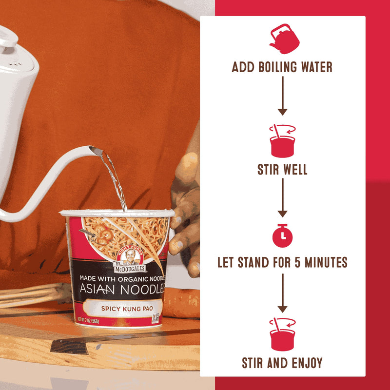 Spicy Kung Pao Noodle Cup - made with Organic Noodles  Dr. McDougall's Right Foods   