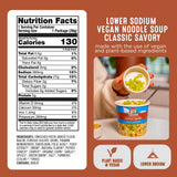 Lower Sodium Vegan Classic Savory Noodle Soup Cup ingredients