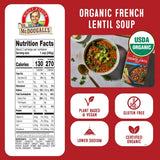 Organic Lower Sodium French Lentil Soup nutrition