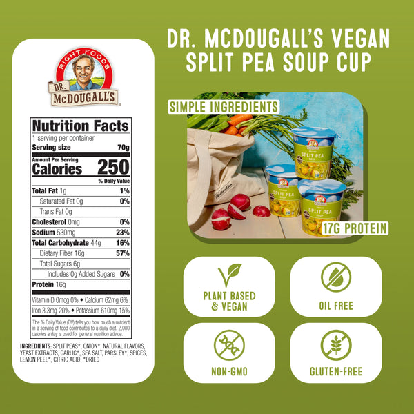 Split Pea Gluten-Free Soup Cup  Dr. McDougall's Right Foods   